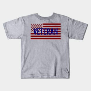 American Flag Military Veteran Kids T-Shirt